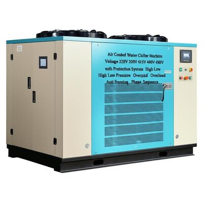 Air Cooled Water Chiller Machine Voltage 220V 380V 415V 440V 480V with Protection System High Low Pressure Overload Anti freezing Phase Sequence