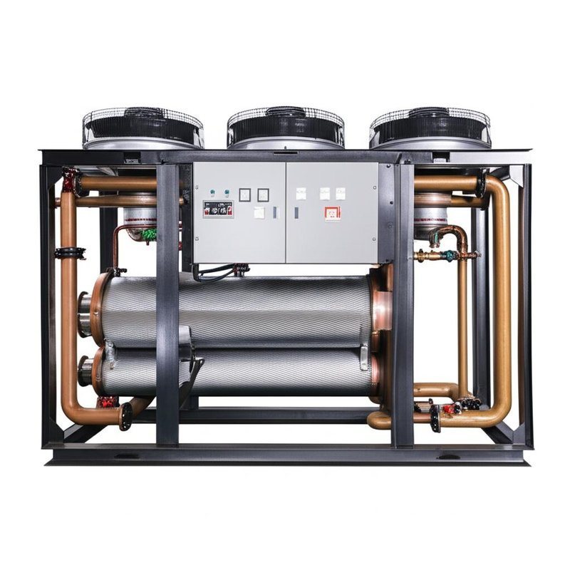 Machine de refroidissement à eau à faible niveau sonore avec condensateur à coque et tube et capacité de refroidissement de 5 à 1000 kW